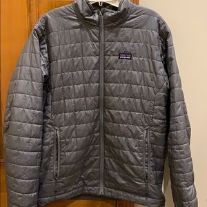 Gray Patagonia Full Zip Light Weight Down Jacket